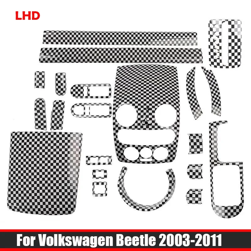 

LHD For Volkswagen Beetle 2003-2011 Interior Accessories Center Control gear Panel Cover meter steeirng wheel door handle cover