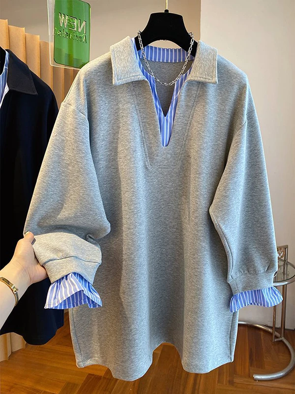 

Женский свитшот больших размеров Appareil De Sport De Sle Coréen Avec Deux Pièces Apparence Design De Haute Qualité Aune 2025