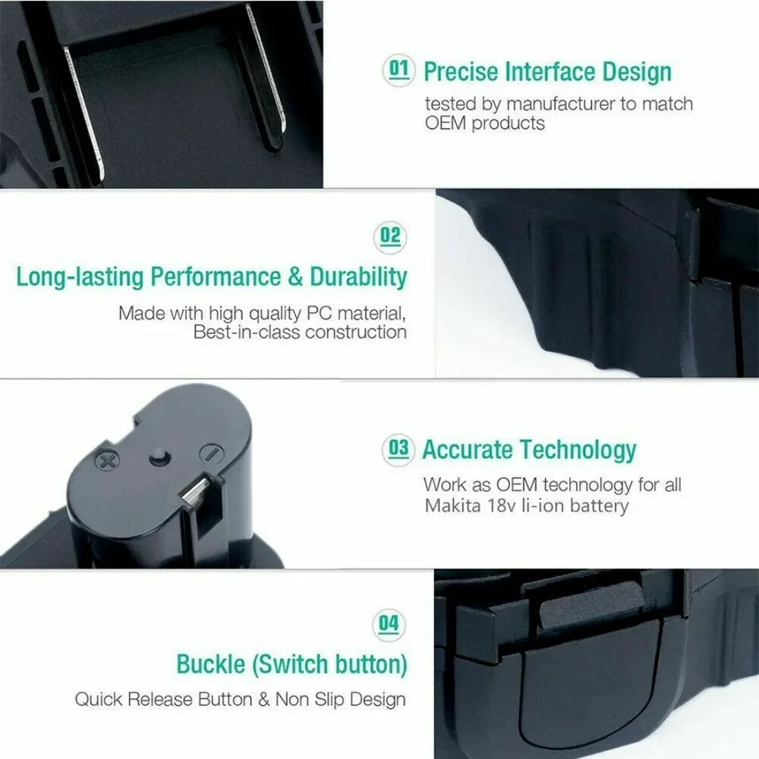 Imagem -04 - Adaptador de Bateria para Bateria de Íon de Lítio Makita 18v Converter para Makita 18v Ni-cd Bateria Ni-mh Bl1830b Bl1850 Bl1860 Bl1840b