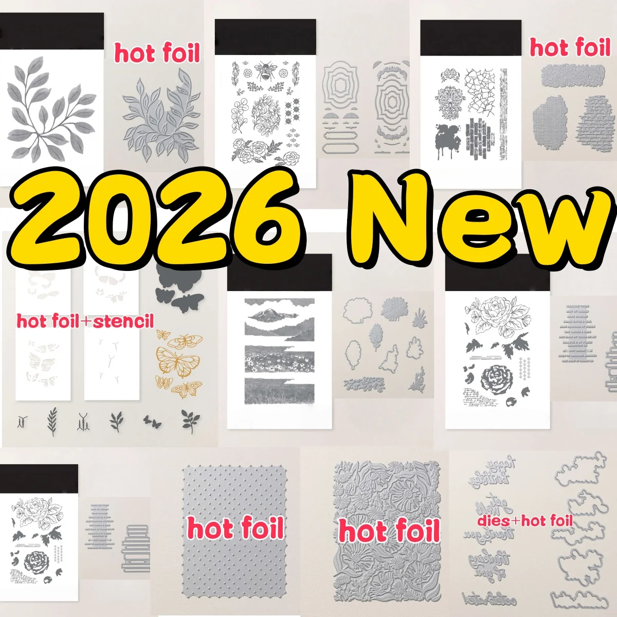 Juego de troqueles de metal para estampado en caliente, novedad de julio de 2026, para scrapbooking, decoración en relieve, plantilla DIY para tarjetas de felicitación