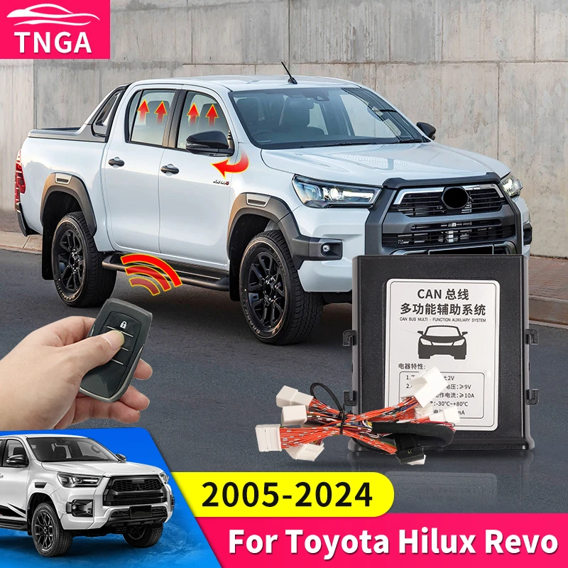 For Toyota Hilux Revo 2024-2005 Window Closer Module Rearview Mirror Folding 12V Remote Control Roll Up Upgraded Accessories
