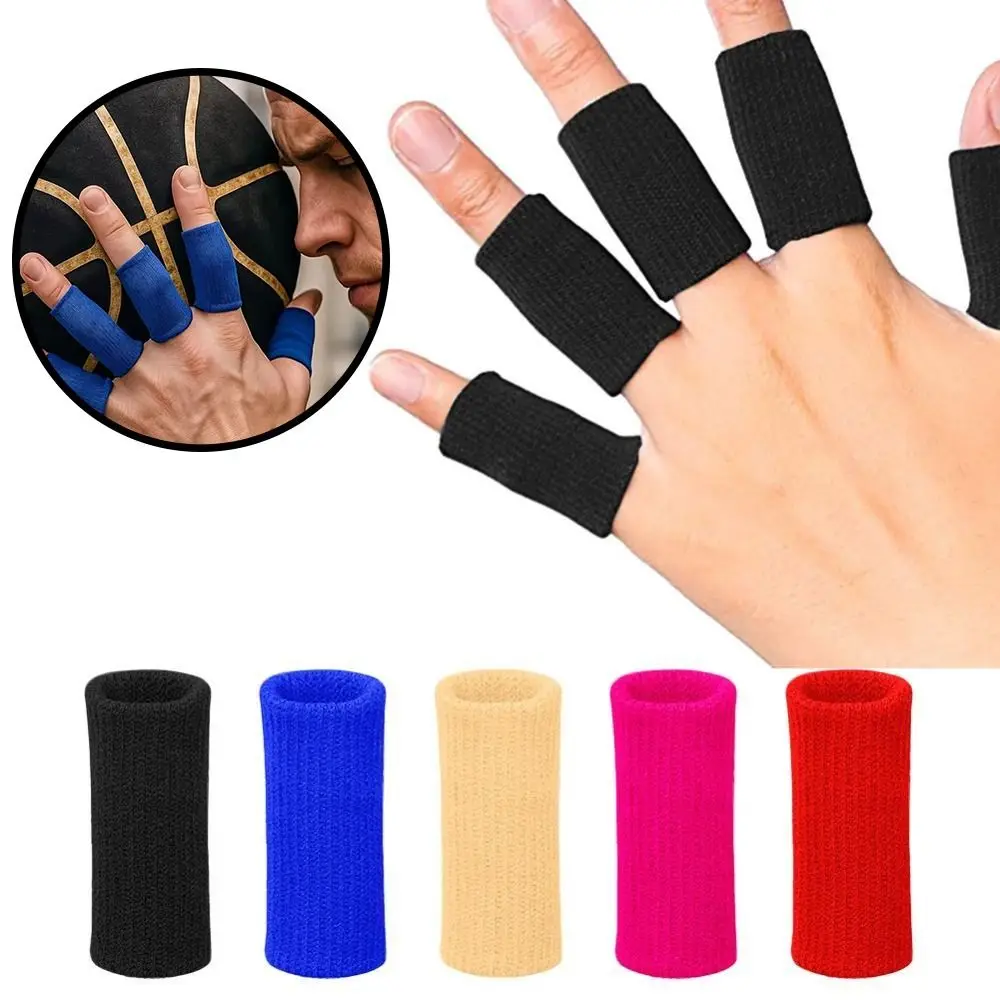 10Pcs New Cotton Breathable Sports Finger Sleeves Elastic Soft Finger Compression Sleeves Finger Sleeve Protectors Basketball