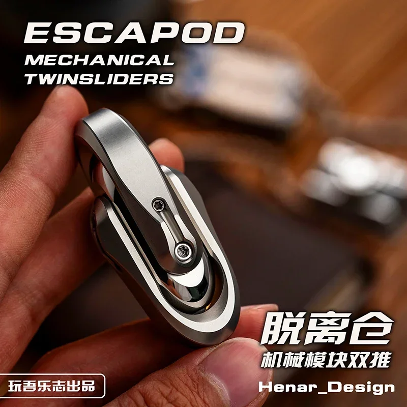 WANWU EDC Push Slider Escapod Mechanical TwinslidersDouble Push Egg Fidget Stress Relief Metal Toy Original