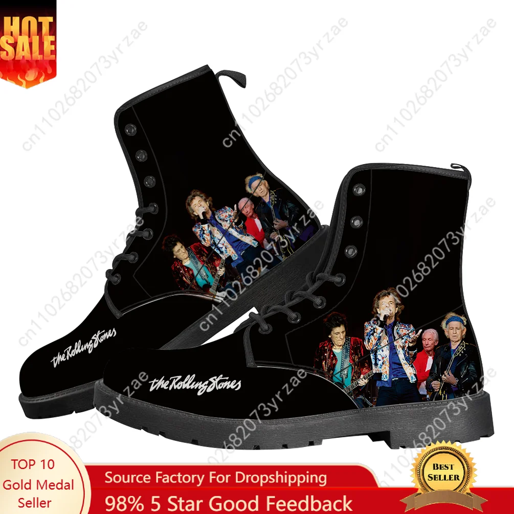 

The Rolling Stones Boots Mens Womens Teenager Casual Boot Outdoor High Quality Casual Lightweight Fashion Pattern Custom Shoes