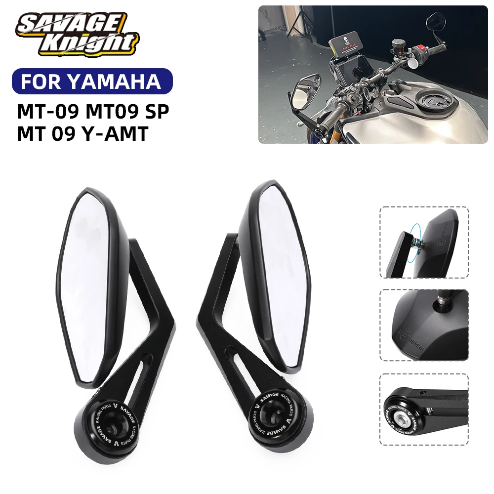 

2025 MT-09 SP Y-AMT Motorcycle E9 E-mark Bar End Mirrors For YAMAHA MT09 MT 09 2021-2024 Handlebar Rear View Mirror Side Mirrors