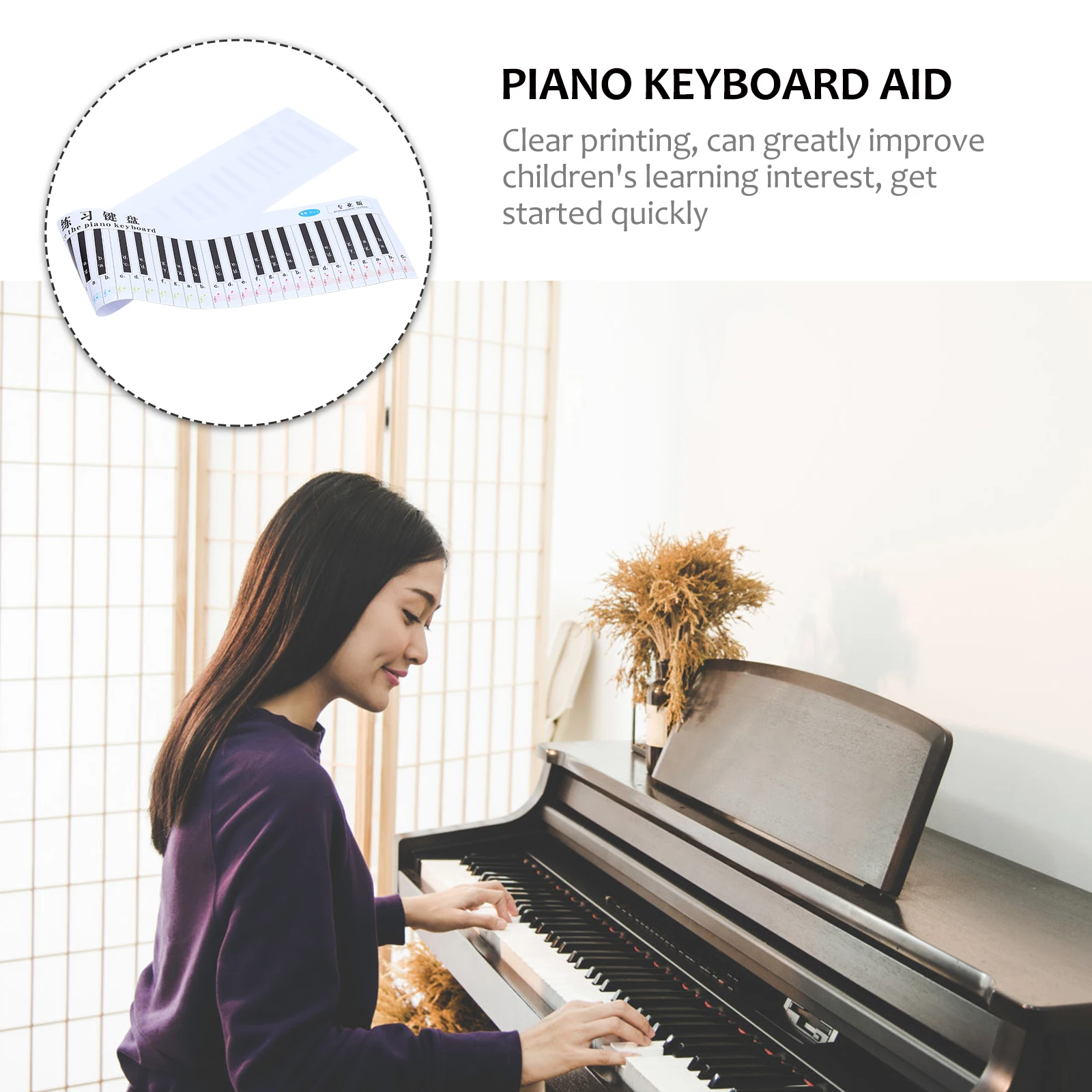 

Keyboard Chart 88 Keys PVC Material Waterproof Foldable Digital Finger Simulation Paper Practice Teaching Aid