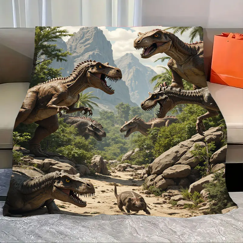 

1 шт. фланелевое одеяло с 3D принтом динозавра и приключениями, флисовое одеяло для декора детской комнаты
