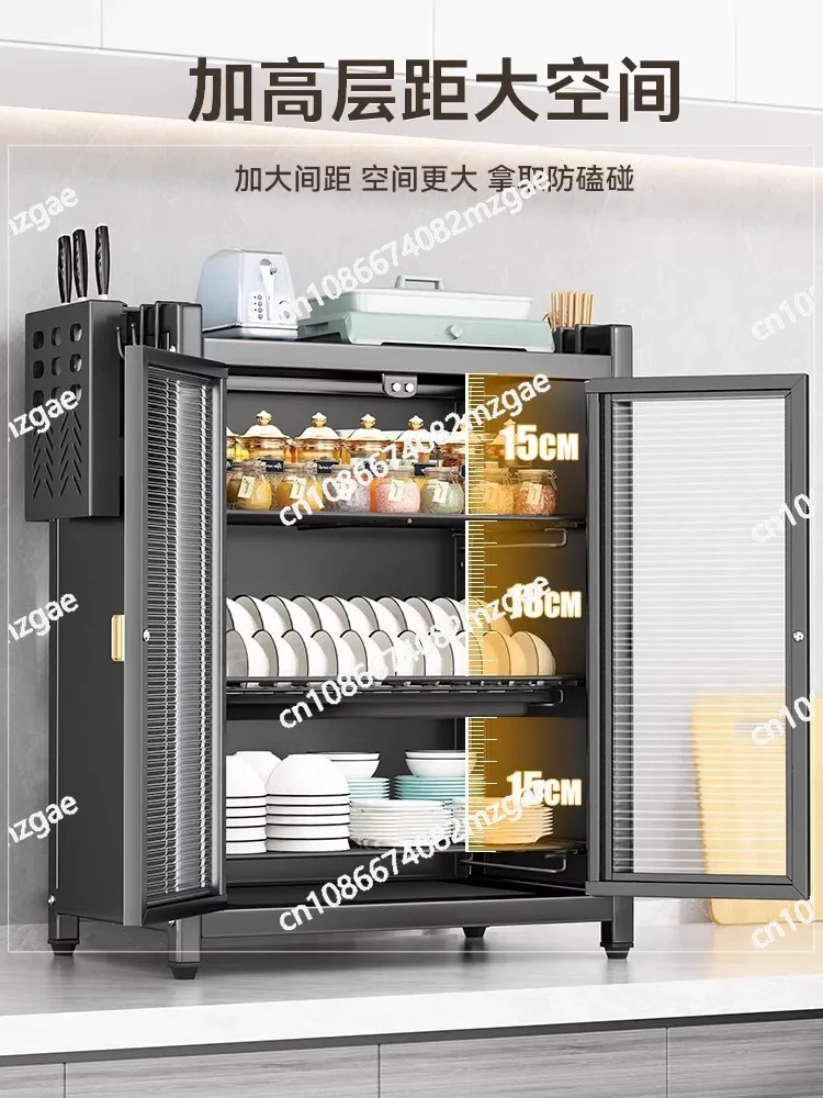 Multifunctional Kitchen Dish Storage Rack Countertop Storage Box Household Dishes Dish Shelf Drain Cupboard