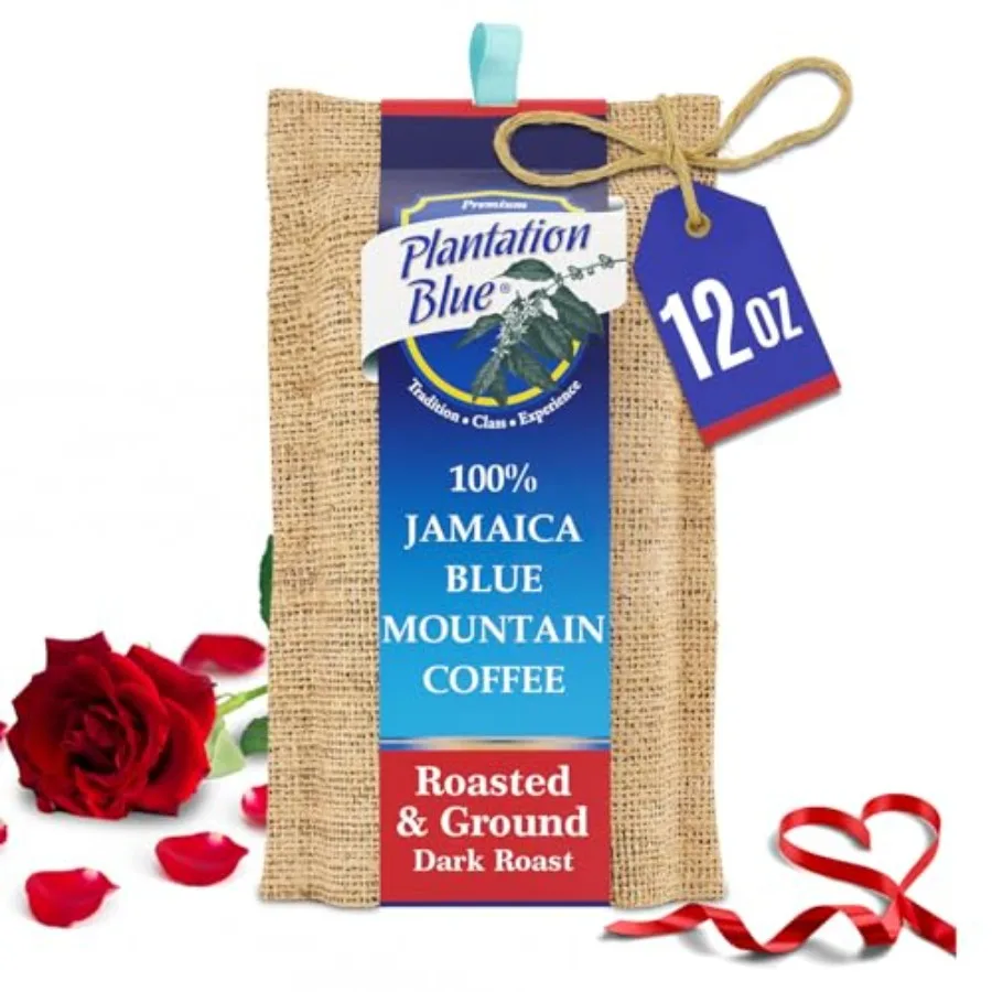 

Plantation Blue 100% Blue Mountain Coffee, Dark Roast, Ground, Premium Jamaican Coffee, 12oz