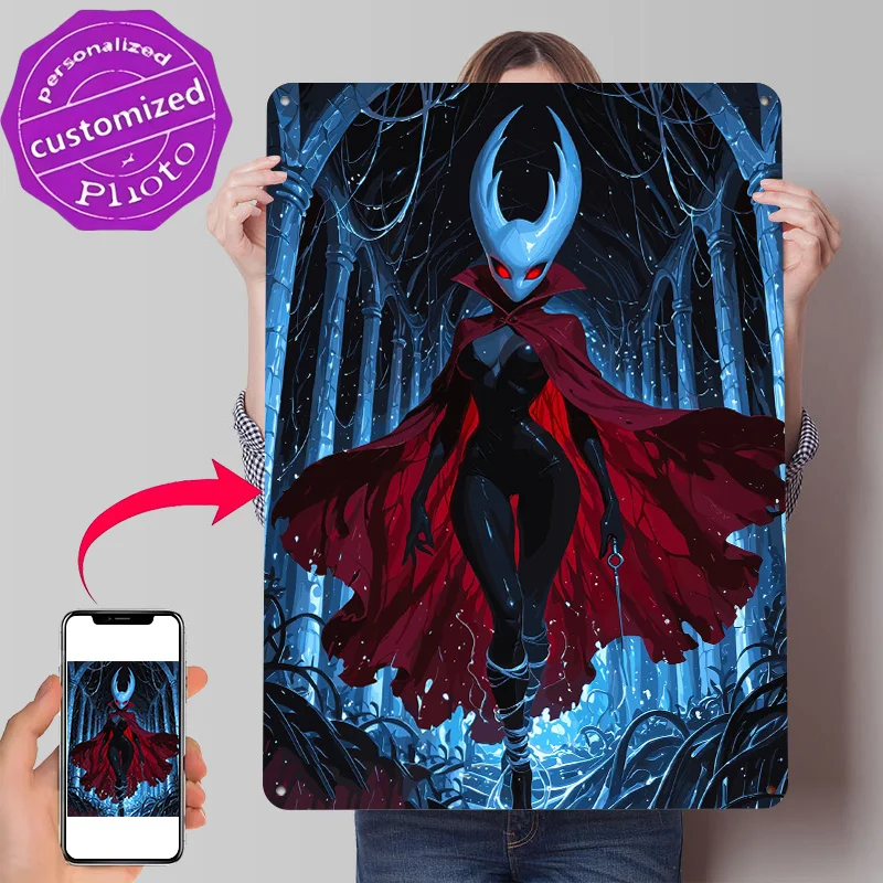 Hollow Knight: Hornet in Gothic Setting 3D Texture Printed Poster Custom Vintage Metal Tin Plate Sign for Wall Art Room Decor