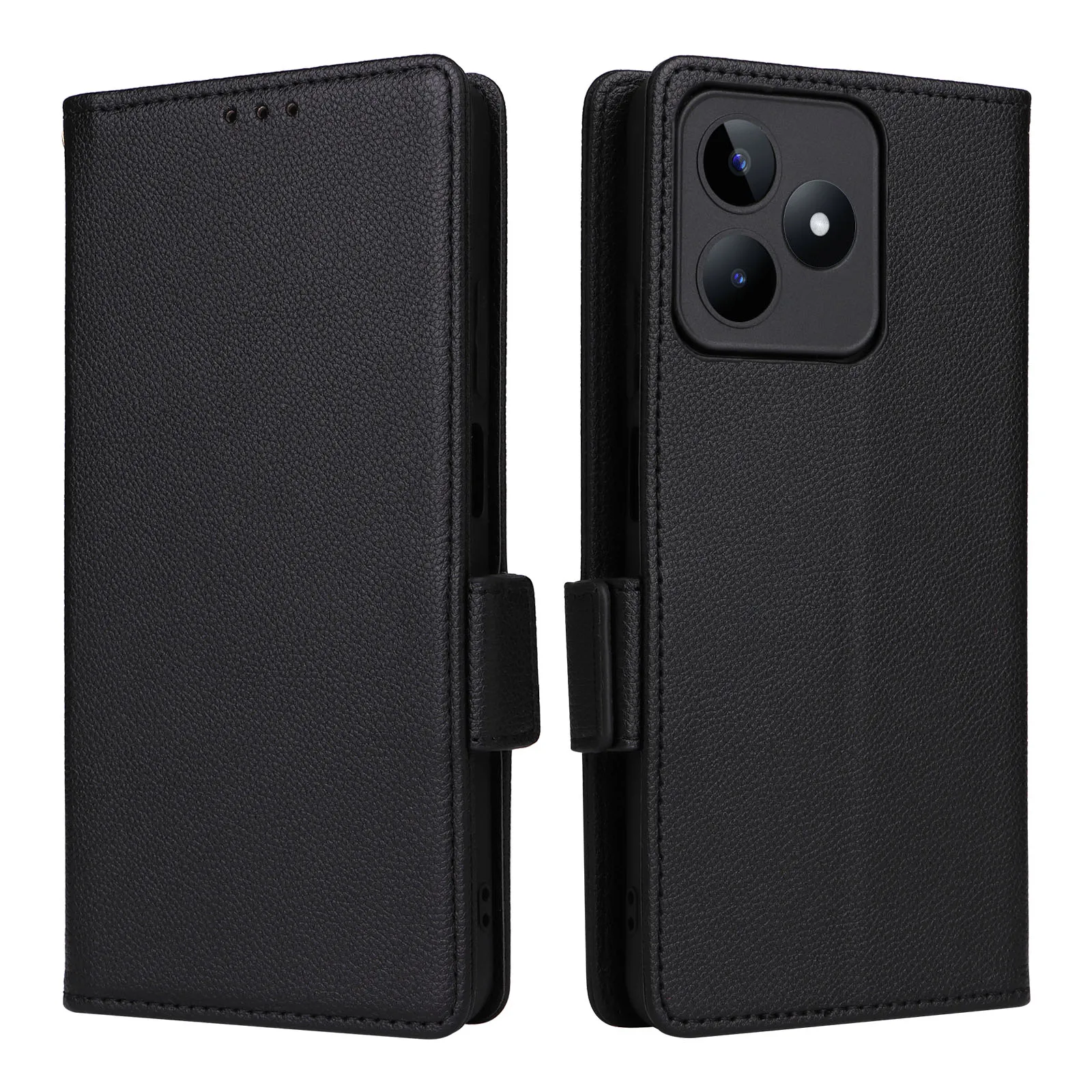 

Чехол-кошелек с слотом для карт для Realme Narzo N53 6,74 дюйма, кожаный флип-чехол с магнитной кнопкой и боковой кнопкой, противоударный чехол для телефона с узором личи