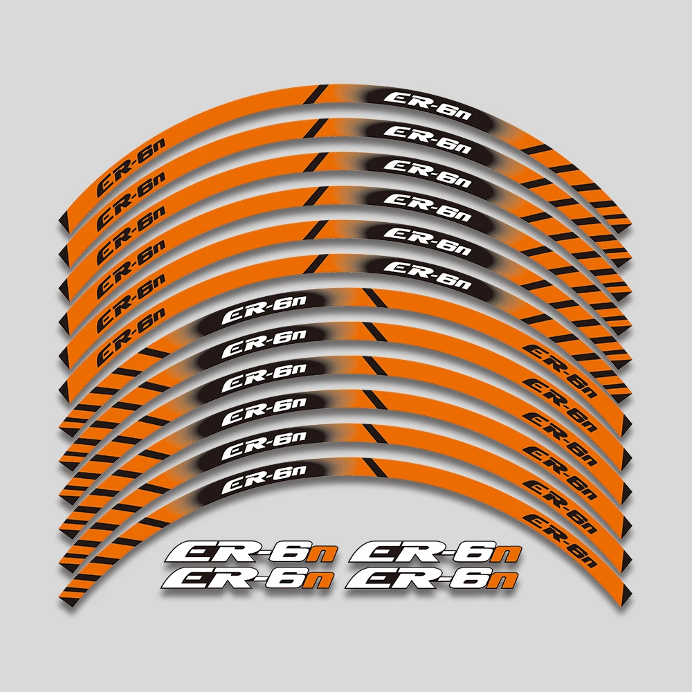 ER‑6N Motorcycle Reflective Wheel Rim Decals Stickers For Kawasaki ER6N ER 6N