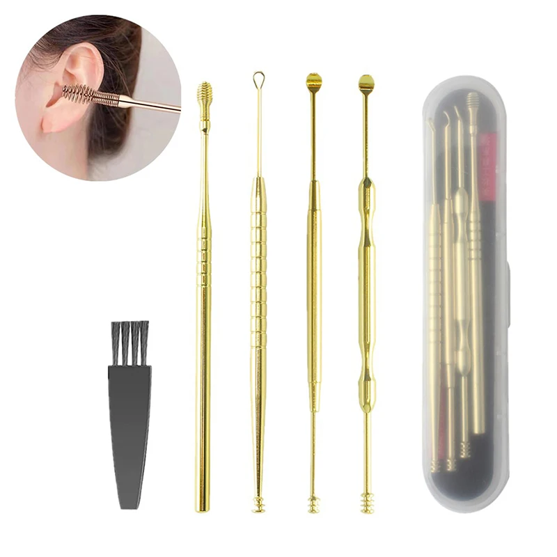 Ear Wax Remover Cleaning Kit Pickers Ear Pick Earwax Cleaner Curette Spoon Care Removal Tool For Baby Adults Ear Care Set