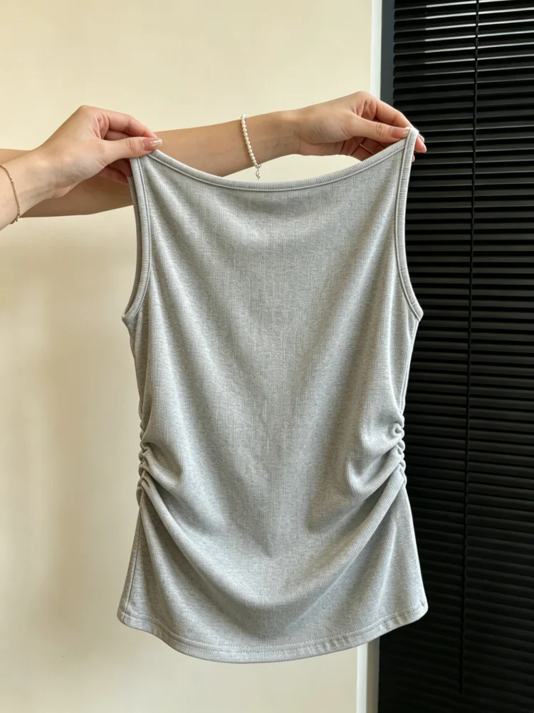 Women's Slim Fit Cotton Tank Top Summer New Style Big Size Frock Folded Sleeveless Innerwear Outerwear Base Layer Shirt