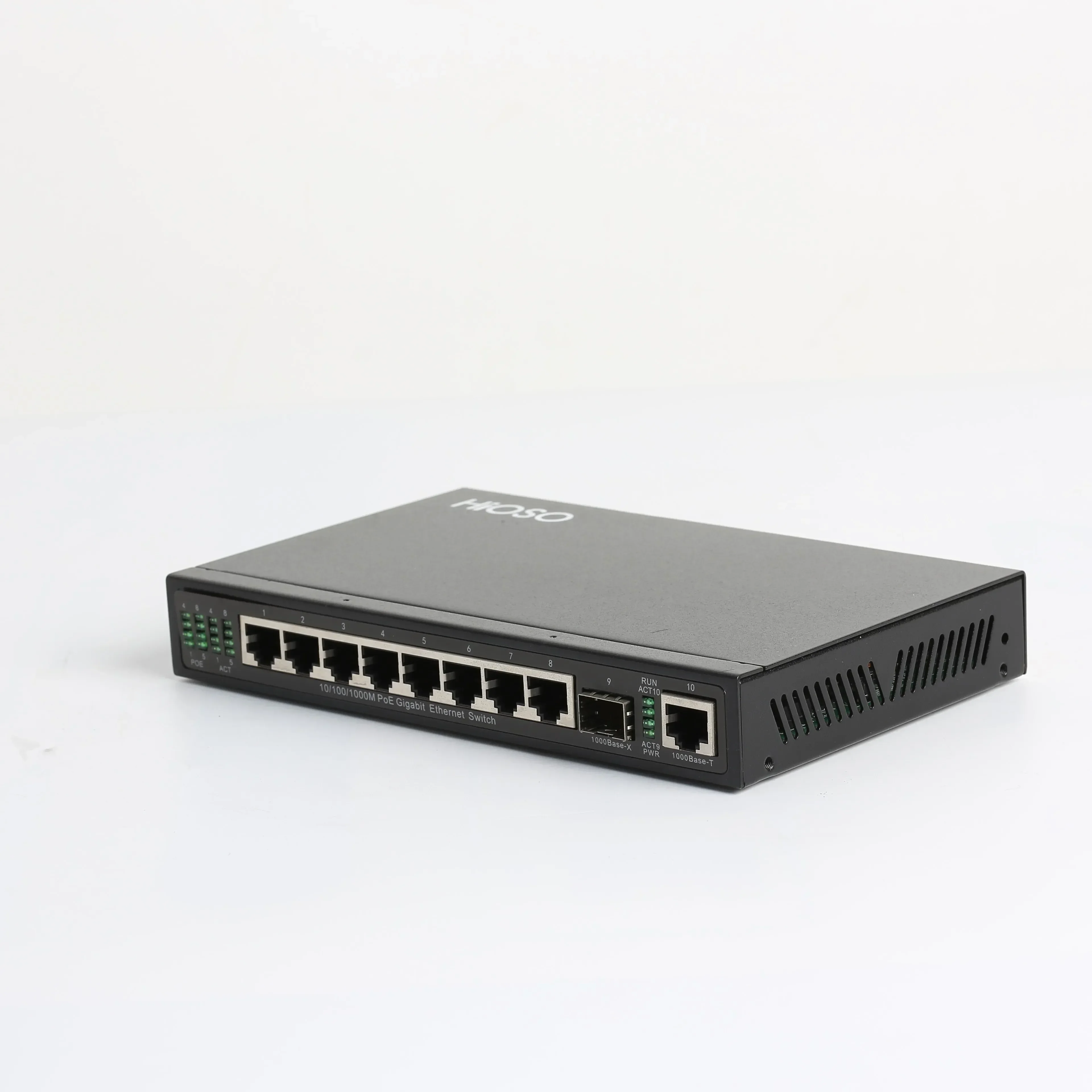2025 محول إيثرنت DC48V 200 واط 8 منافذ 10/100/1000 متر IEEE802.3af ل IP PoE موسع مكرر 12/24/48 منافذ Poe التبديل