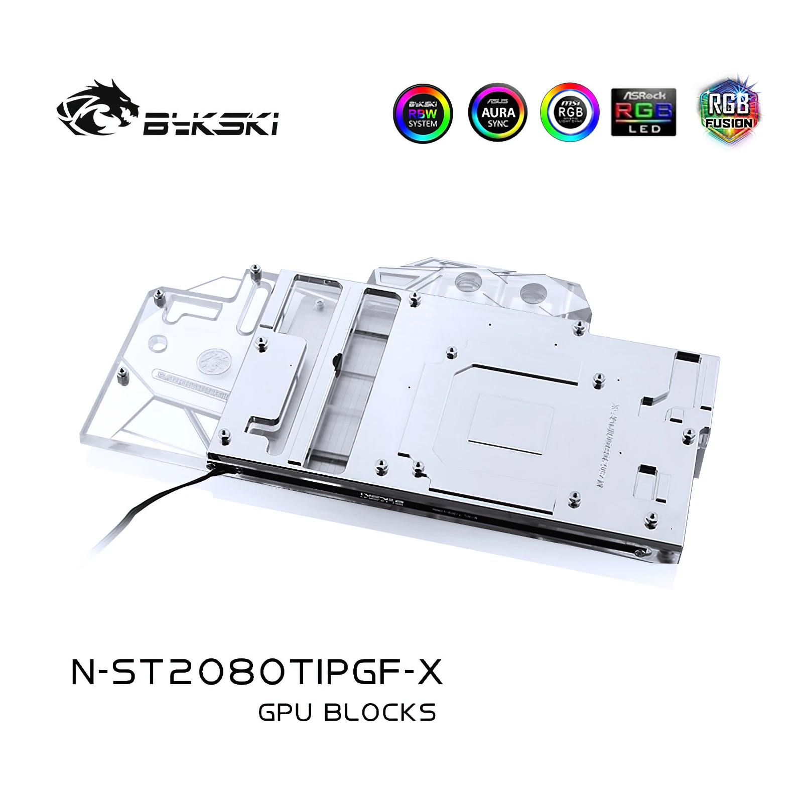 Bykski-كتلة RGB تبريد ماء GPU بغطاء كامل لـ ZOTAC, RTX2080Ti, PGF,