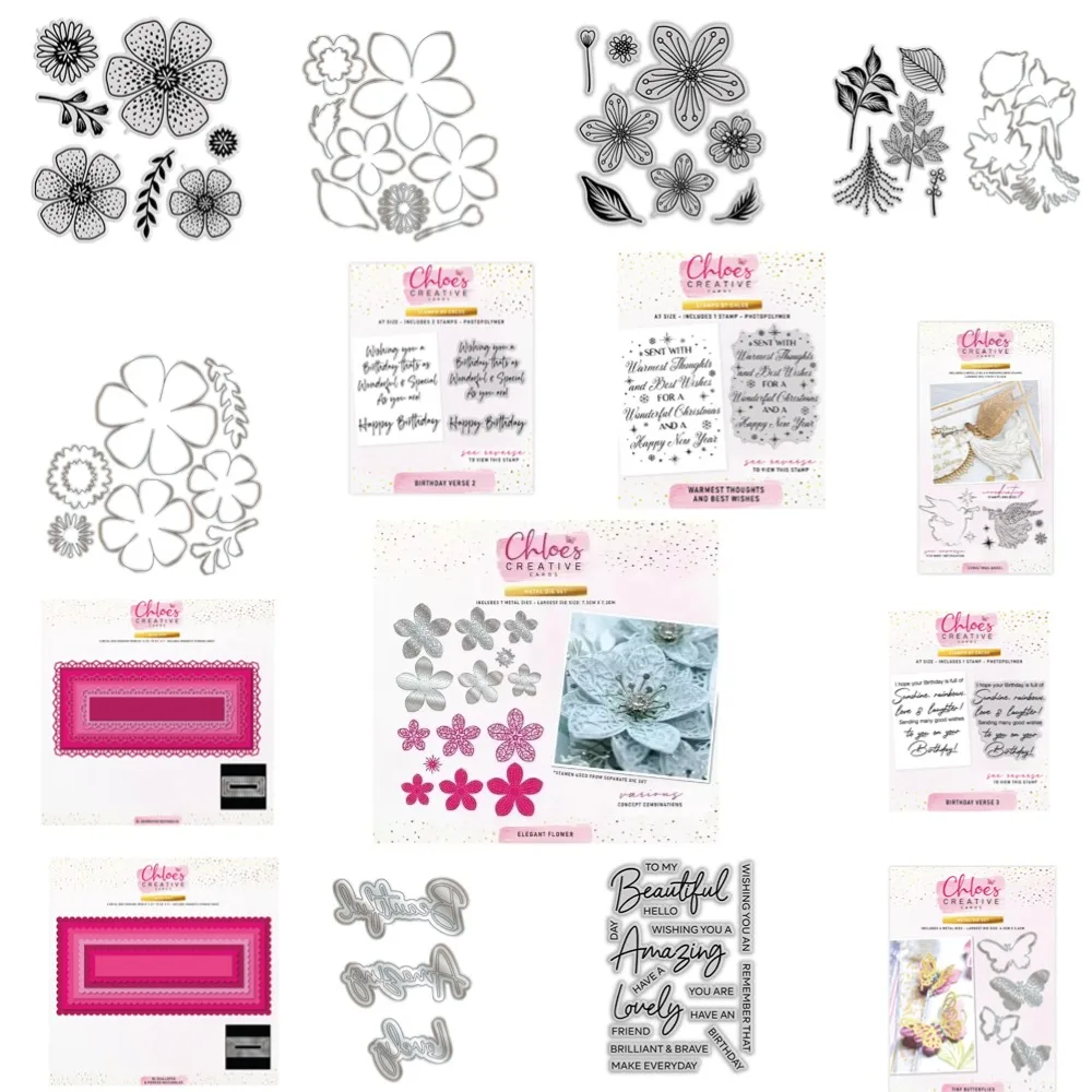 By Chloe Set Elegant Flower Metal Cutting Frame dies 2024 New Templates DIY Scrapbooking Paper Making Crafts Cuts