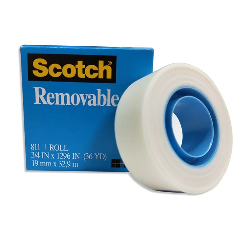 Scotch 811 Removable Tape, Matte Finish, 3/4" x 1296"/19mm*32.9m*roll