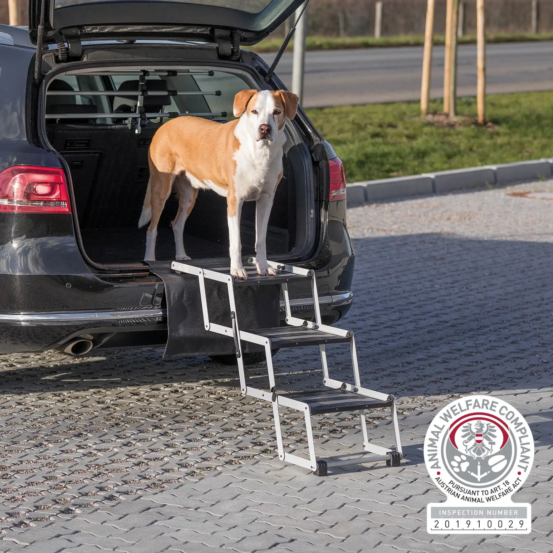 

TRIXIE Escaleras para Mascotas Plegables de Alta Resistencia de 3 Escalones, Aluminio Liviano