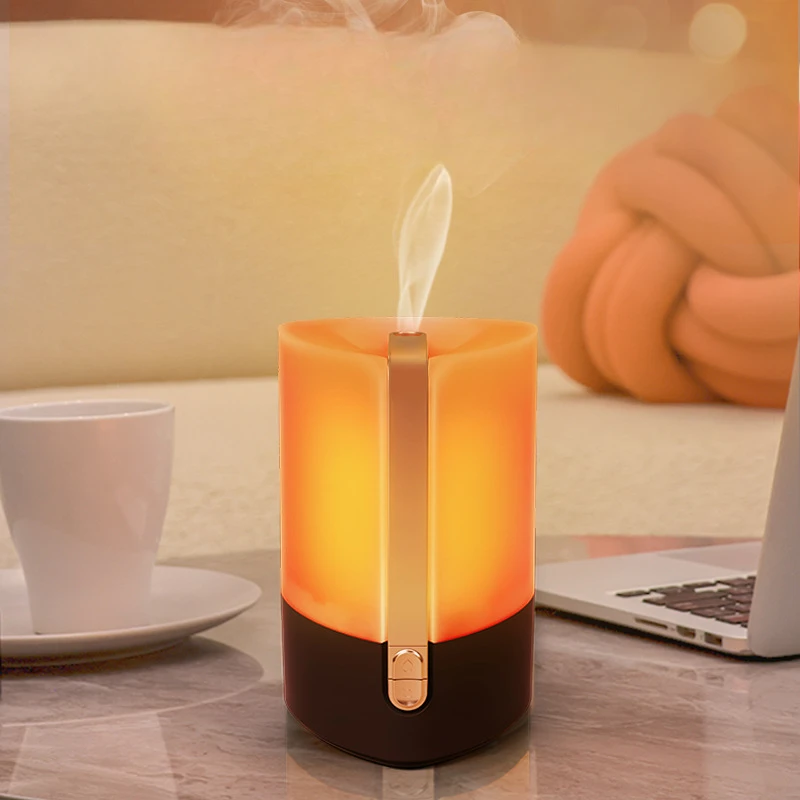 

Flame Aromatherapy Machine Humidifier Decompression Swaying Candlelight Home Office Atmosphere Light Silent Top Water Addition