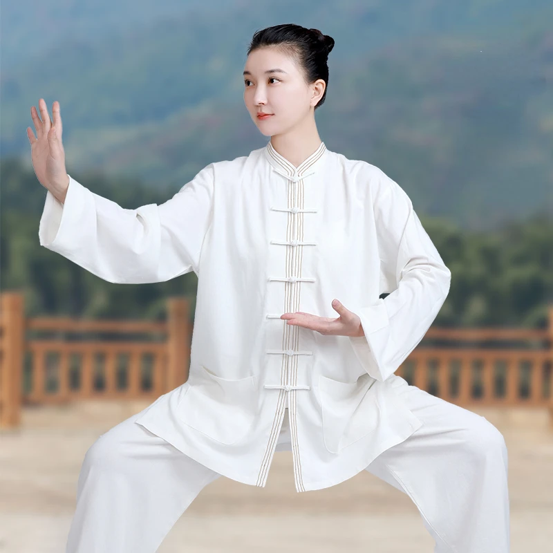 

High Quality Woman Taichi Uniform Traditional Chinese Kung Fu Uniforms Long Sleeved Wushu Outfit Martial Arts Wing Chun Suit