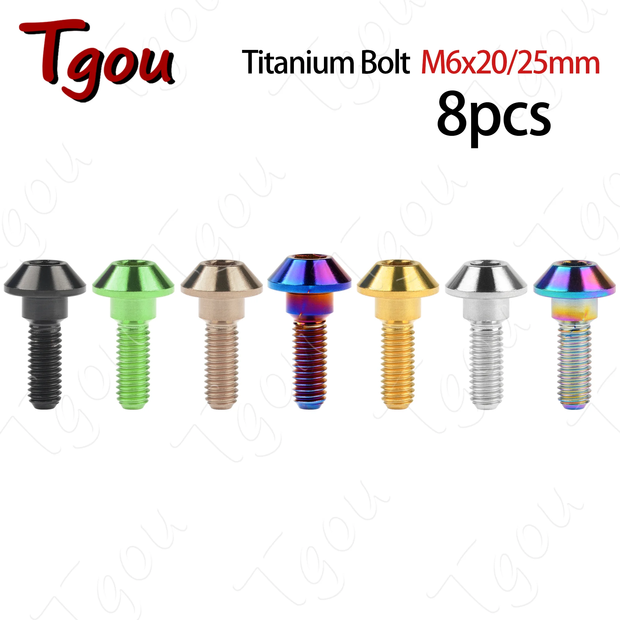 

Tgou Titanium Bolts M6x20/25mm Hex Screw for Yamaha Motorcycle Disc Brakes 8pcs