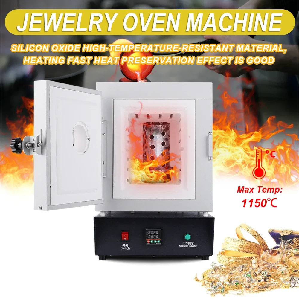 15*15*20cm 1150℃ Digital Constant Temperature Oen Gypsum Mold Jewelry Casting Burnout Furna hine With ation Window