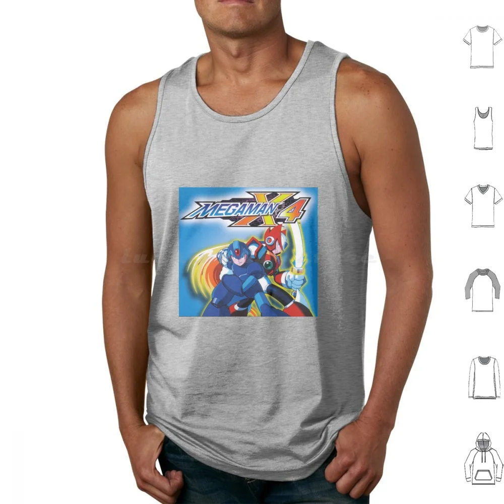 Mega Man X4 Psx Classic Tank Tops Print Cotton Megaman Megamanx4 Psx Ps1 Videogames Games Retro Retrogaming Platformer