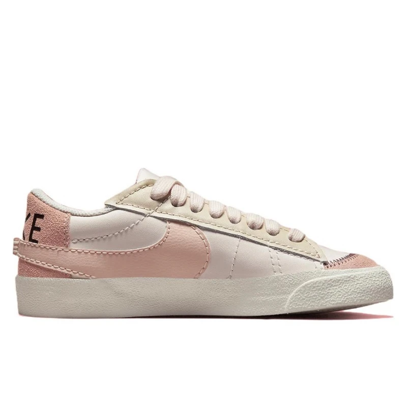 Nike Blazer Low 77 Men Womans Casual Skateboard Shoe Pink Genuine Leather Non-slip Comfortable Unisex Flat Sports Sneakers