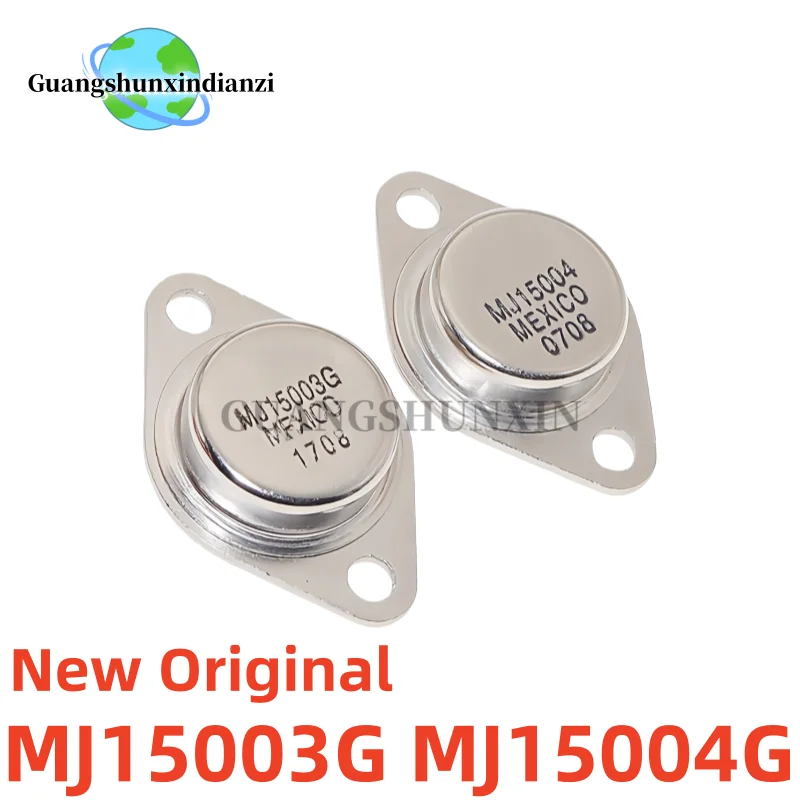 1 Par/2 Peças 100% NOVO e Original MJ15003G MJ15004G MJ15003 MJ15004 TO-3P 140V/20A Transistor com Tampa de Ferro, Tubo Parado