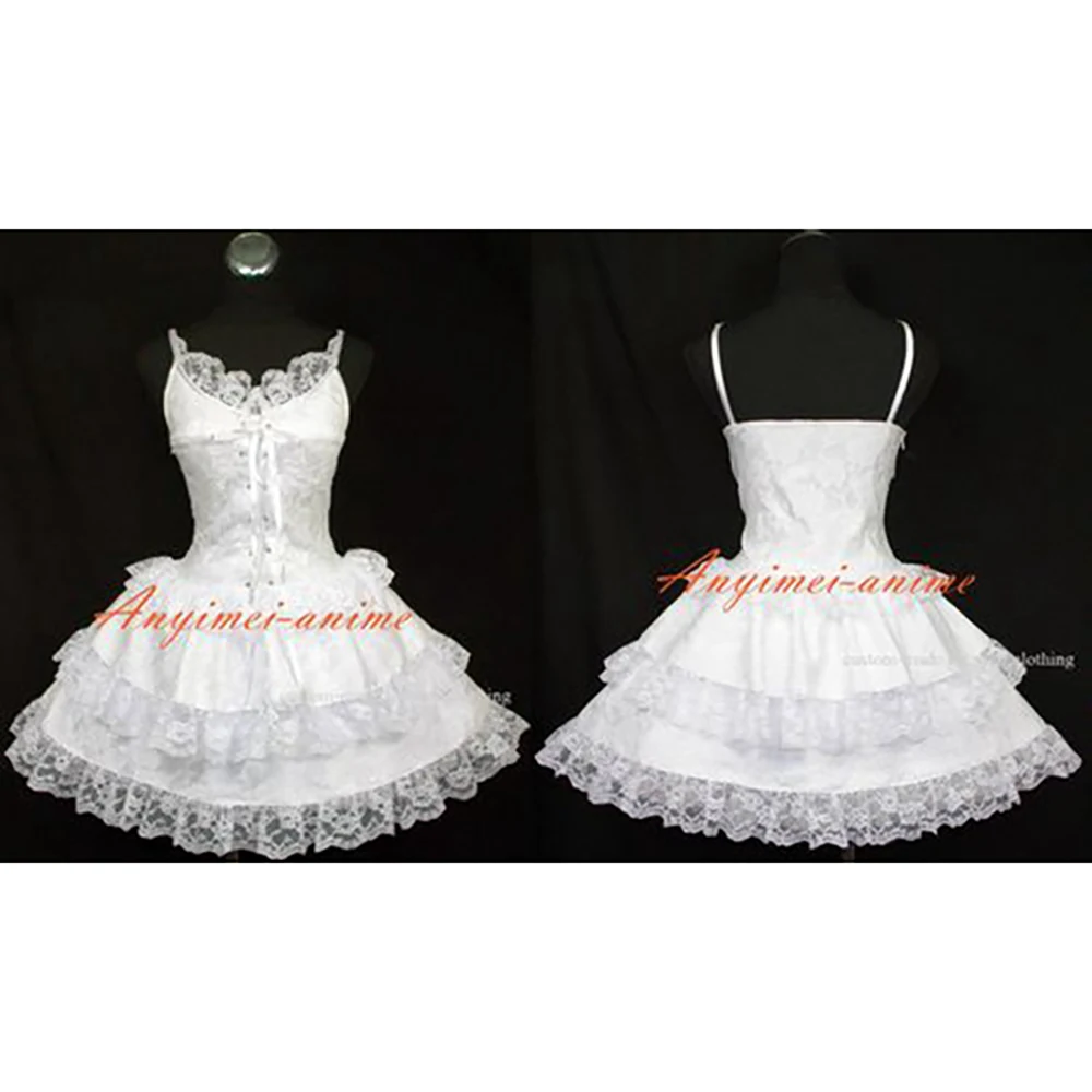 fondcosplay Sissy Maid Gothic Lolita Punk black Lace jacket white Dress Cosplay Costume Custom-made[G480]