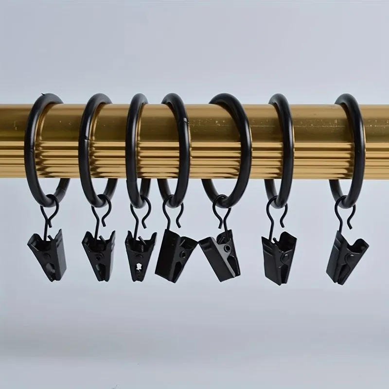 69 pcs Sturdy Metal Ring 25mm Curtain Clip Rings, great for Bedroom Window Curtains, Rust Resistant Finish view 4