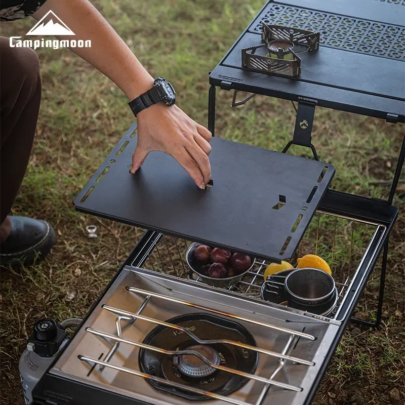 طاولة CAMPINGMOON CK-25BK-1PIGT متعددة الاستخدامات مناسبة لتغطية موقد سنو بيك ملحقات طاولة تخييم خارجية