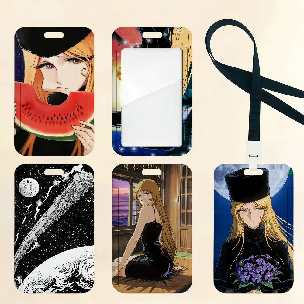 Klassischer Anime Galaxy Express 999 Retro-Kartenhalter, Kartenetui für Bank-, Kredit-, Studenten-, U-Bahn-, Arbeitsausweis, Ausweishalter, Türkartenhalter