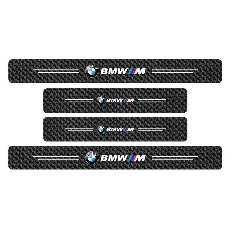 Car Logo Door Carbon Fiber Sill Protector Stickers For BMW Common to all car series F46 F35 G20 E91 E93 F30 F11 G30 F12 X5 M3 M5