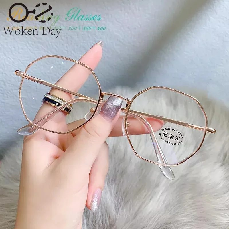 1PC Retro Reading Glasses Fashion Anti Blue Light Cat Eye Spectacle Frame Vintage Metal Flat Glasses Personality Blue Light