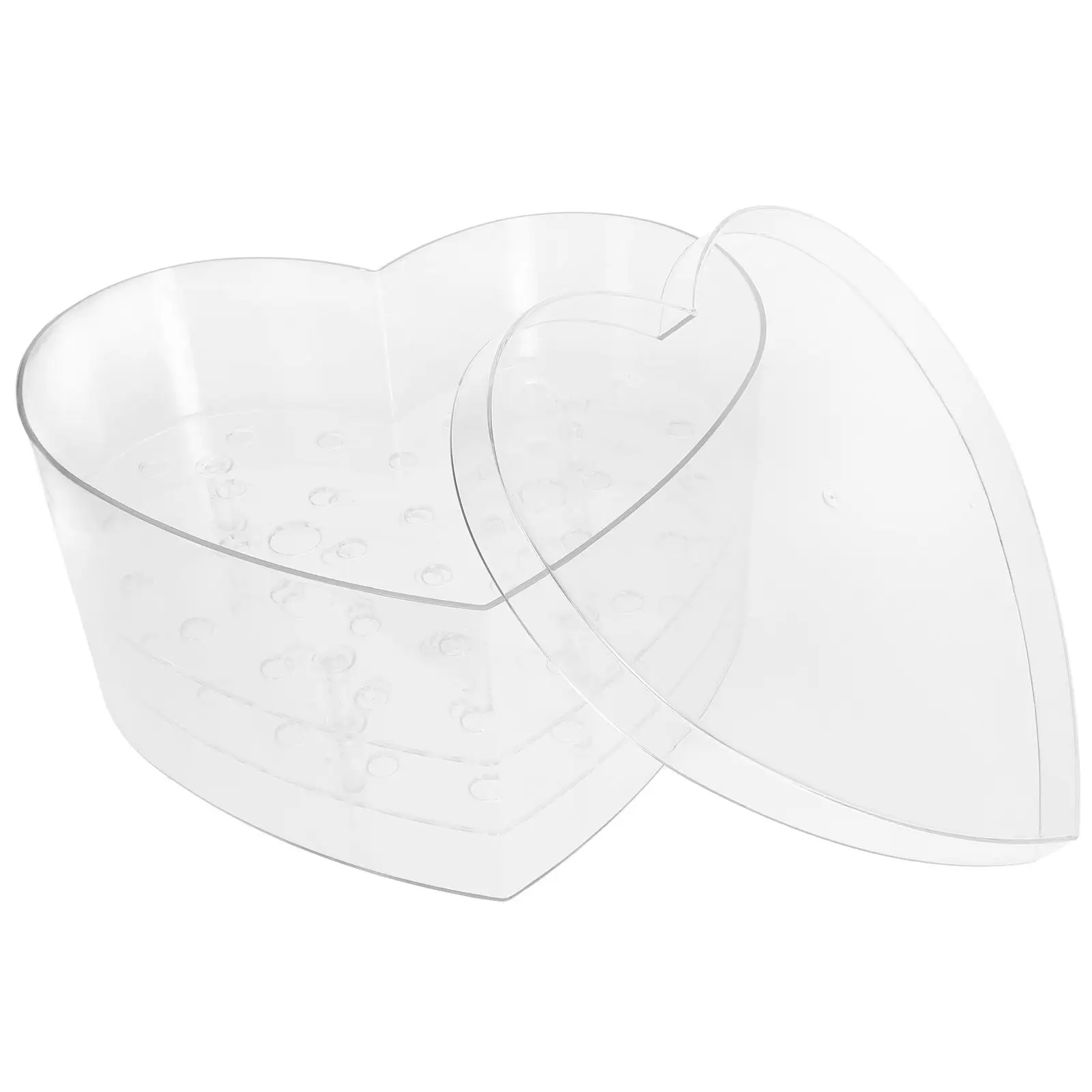 

Heart -shaped Decorative Box Acrylic Flower Vase Transparent Eternal Case Luxury Arrangements Holder Mother