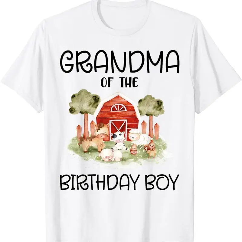 

Grandma Of The Birthday For Boy Barnyard Farm Animals Party T Shirt