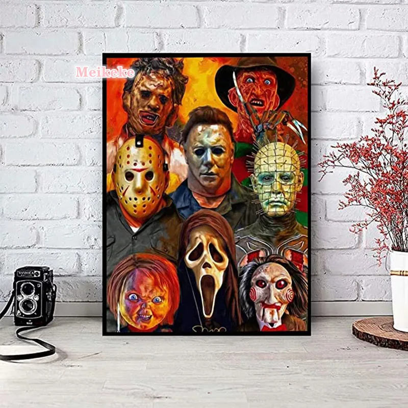 Halloween Diamond Painting Horror Headgear Art Picture Mosaic DIY 5D Full Drill Embroidery Cross Stitch Kit Home Wall Decor Gift