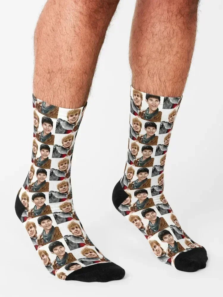 Merlin and Arthur Socks Soccer hiphop Non-slip luxe Socks Women Men's