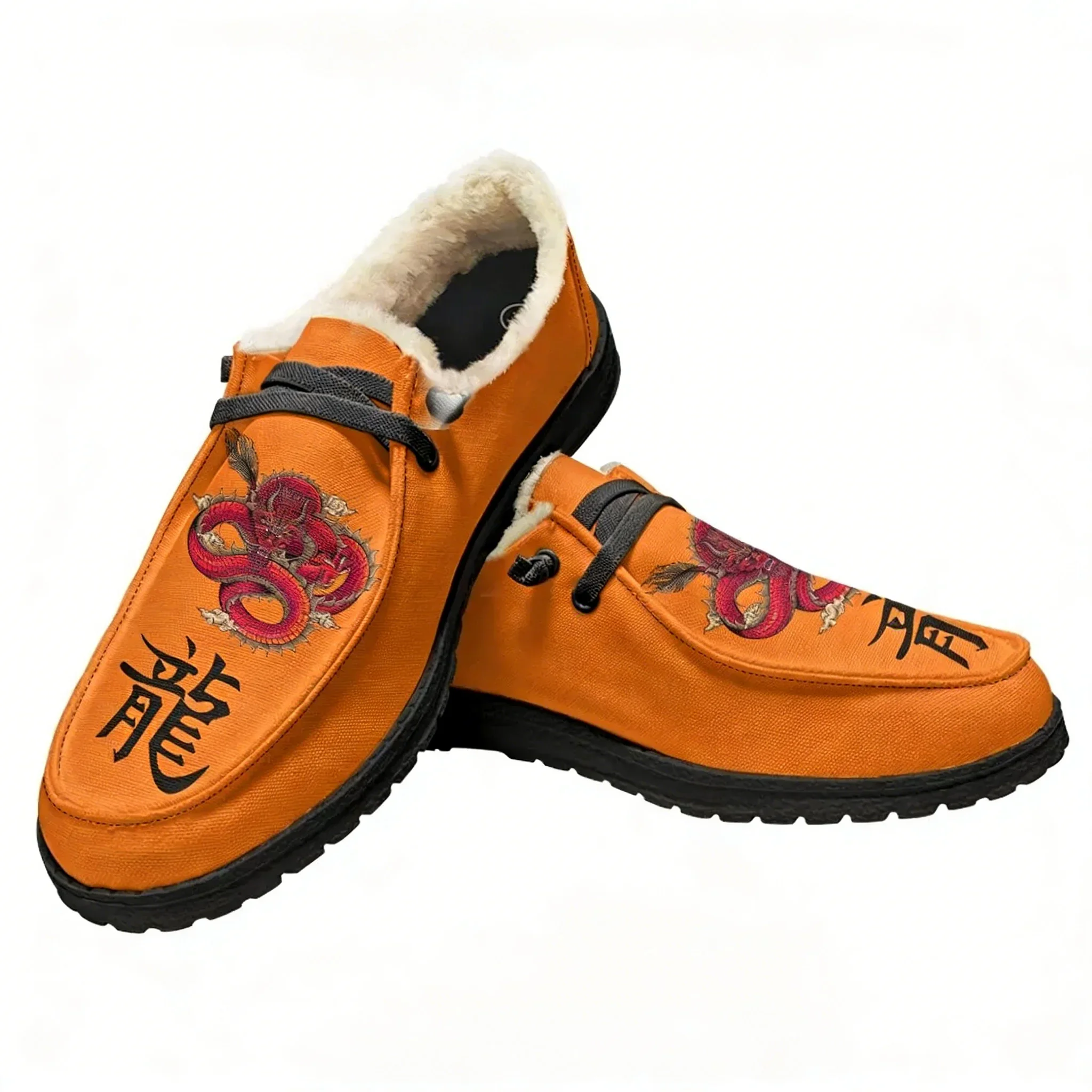 

Chinese Dragon Casual Shoes Plush Flat Shoe Men Woman Breathable Casual Outdoor Lightweight Footwear Couple Custom Made Shoe