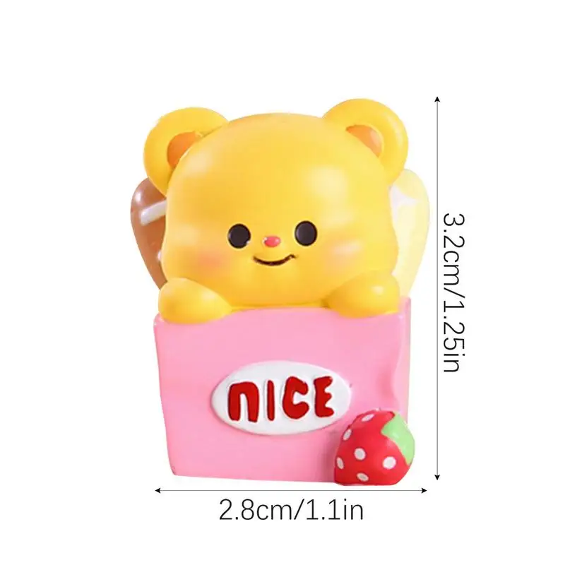 Anime Figures Cartoon Bear Shape Model Toy Car Decoration Collectible Toy Cute Figures Creative Toy For Girls And Women