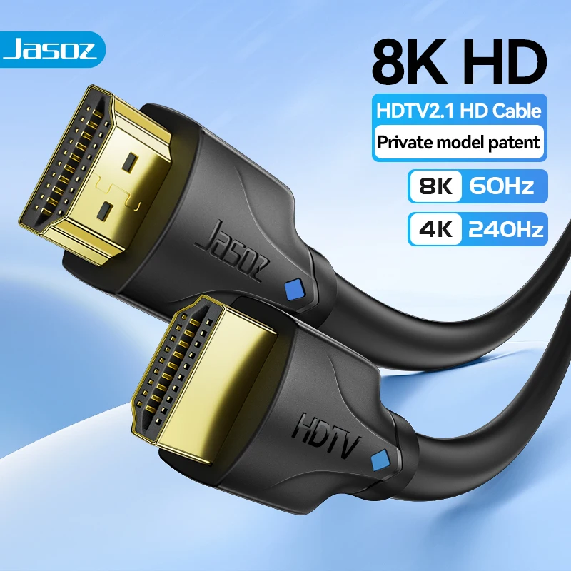 Jasoz 8K HDMI-compatibele kabel 8K@60Hz 4K@240Hz HDMI 2.1 kabel Ultra High Speed HDR eARC Dolby Vision voor Xiaomi TV Box PS5 PS4