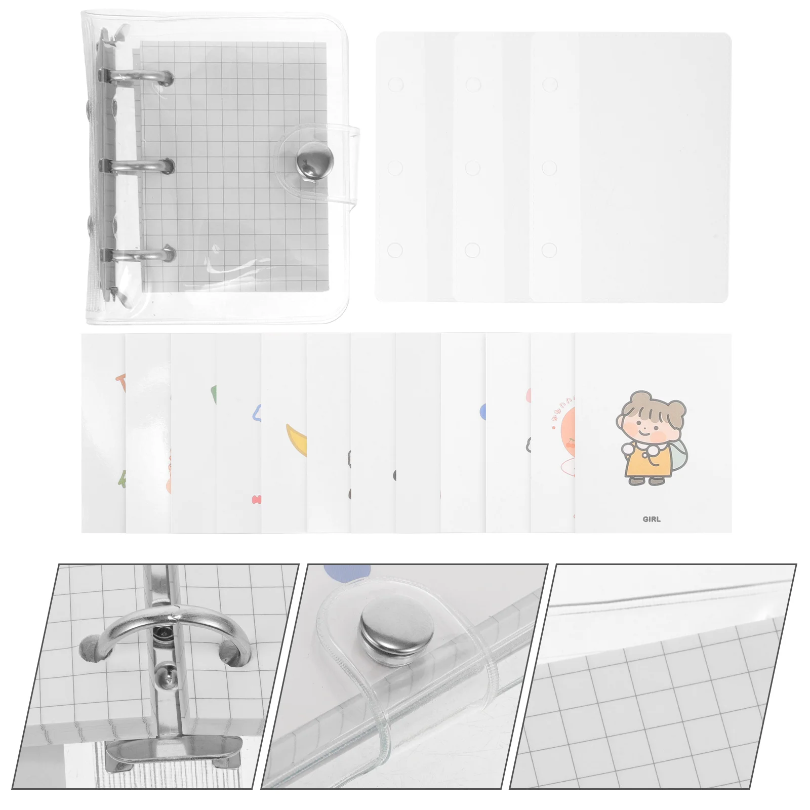 Mini Transparent Binder Notebook The Notebooks Record Accessory Memorandum Loose Leaf Paper Lovely Small