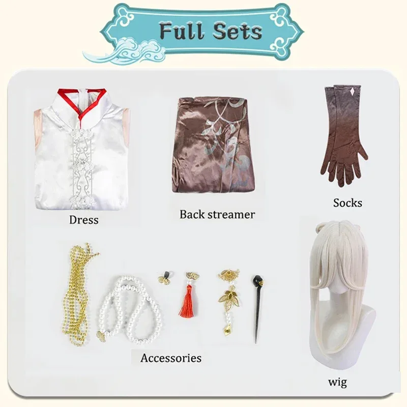 Bear's Den Genshin Impact Yelan Ningguang Pizzahut คอสเพลย์เครื่องแต่งกาย Carnival ชุดวิกผมอะนิเมะฮาโลวีนเครื่องแต่งกายผู้หญิงใหม่ 2025