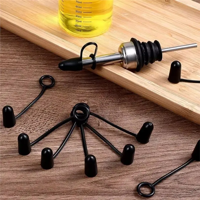 AB34-Liquor Pour Caps, Bottle Pourers Dust Caps With Loop Spout Pourers Covers Liquor Pourers Caps Hooded Pourers Caps