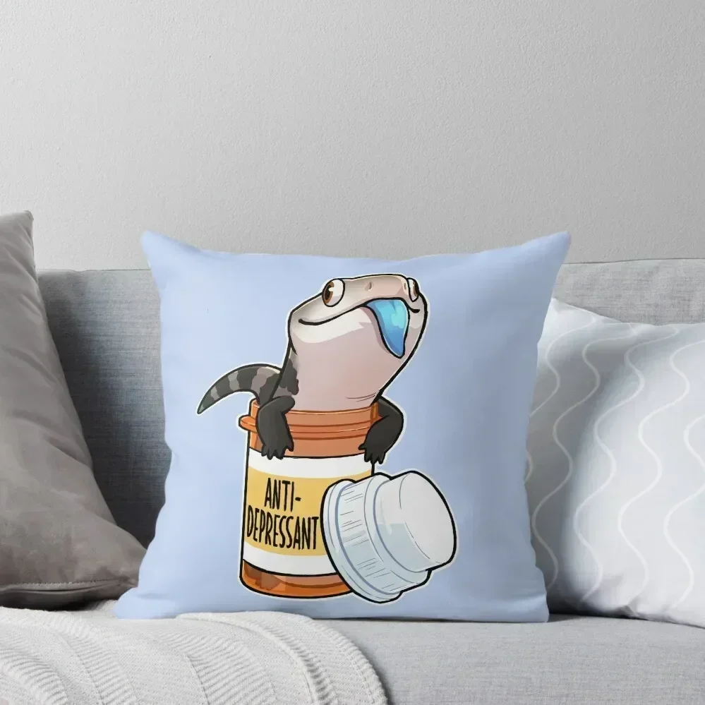 

Blue Tongue Skink Cartoon, Cute Skink Lizard Throw Pillow Cushion Child Sitting Cushion Custom Cushion Cusions Cover pillow