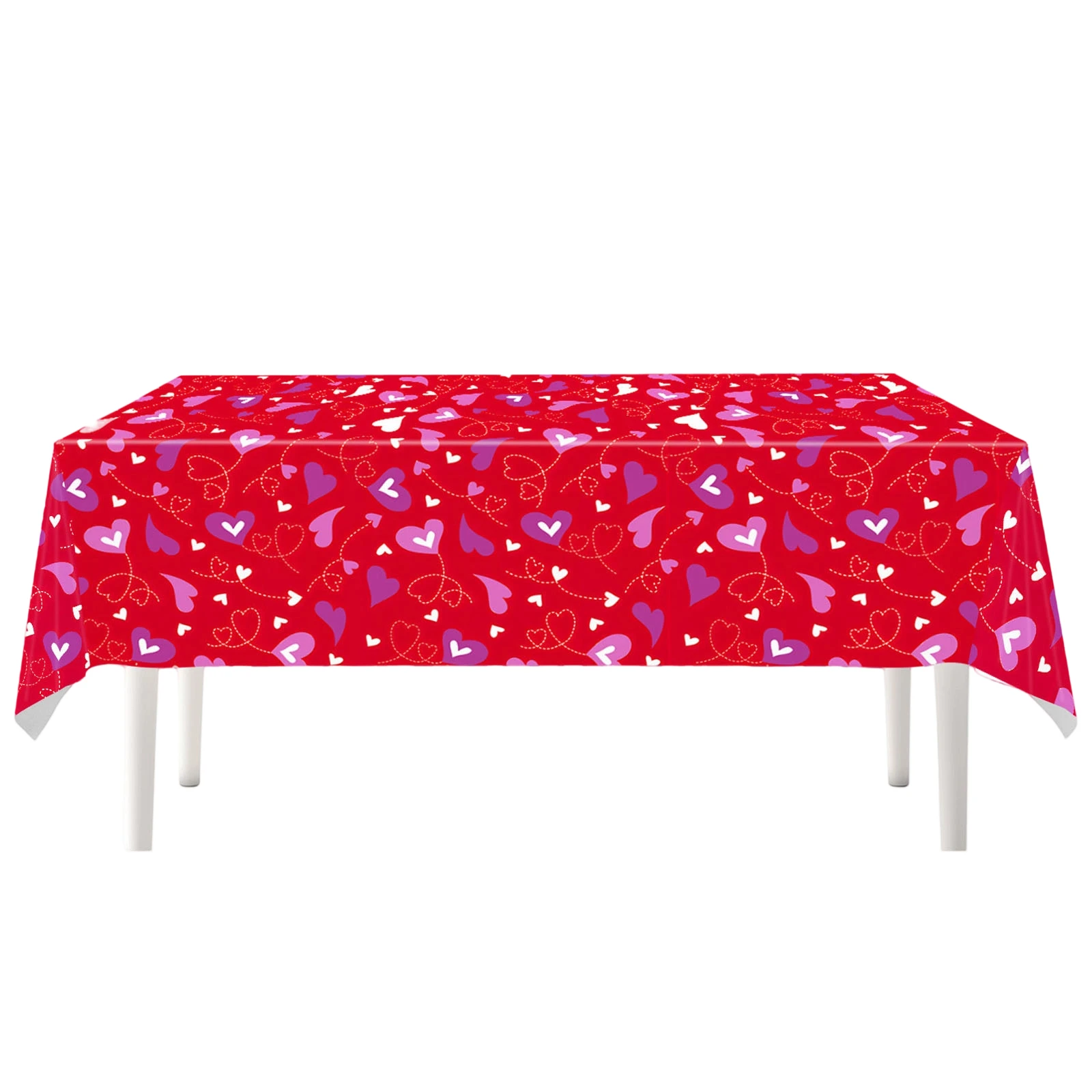 Love Heart Valentine'S Day Party Tablecloth Romantic Dining Decor For Couple Anniversary Wedding Home Celebration 2026 Games