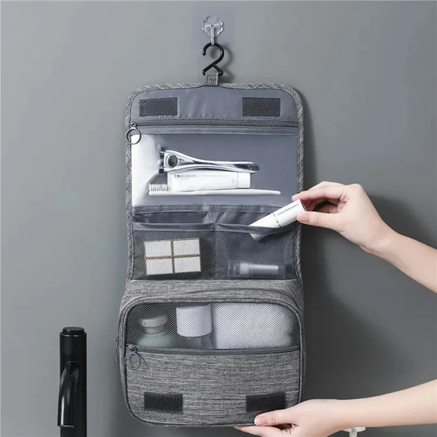 Big Hanging Travel Cosmetic Organizer Case - Essential Beauty Vanity Accessory for Women and Men