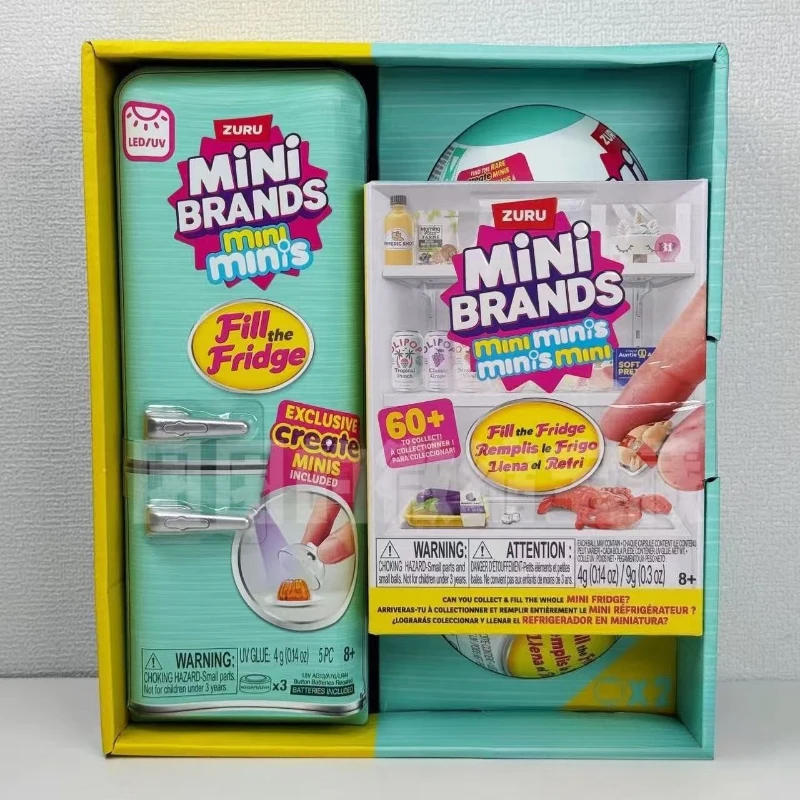 Nuevo ZURU Mini refrigerador en miniatura Mini marcas de relleno serie de refrigerador caja ciega bola Super Mini juego de comida juguete para regalo niños